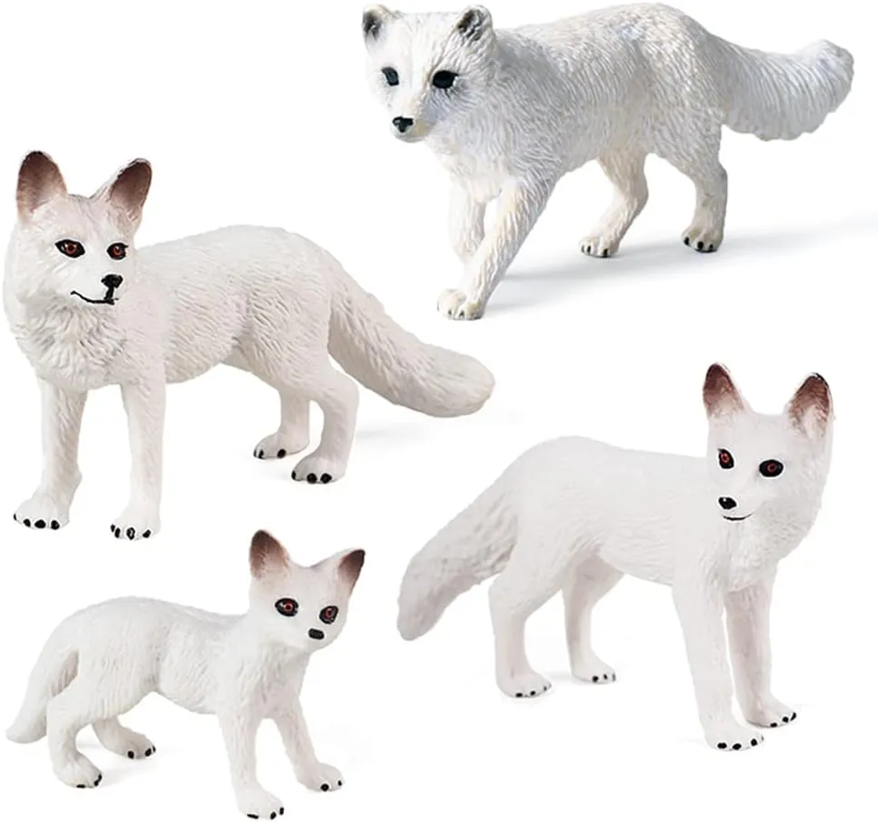 Realistic White Fox Animal Figure Set Perfect For Cake Toppers, Parties,  And Animal Christmas Ornaments From Vitic_shop, $4.58