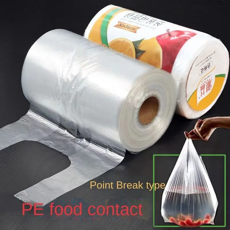 Andra köksmatbar matförpackningsrulle Vest Hushållens ekonomiska paket PE Freshness Protection Bag Thicked Vakuumtätning Bekväm bärbar 230621
