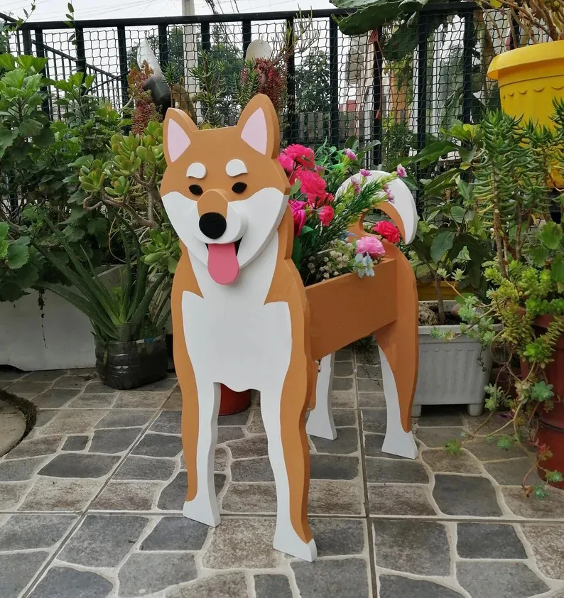 thumbnail image 2 of Dog Shaped Succulent Planter Pots - Poodle Design Indoor/Outdoor Garden Decor 2 of 11