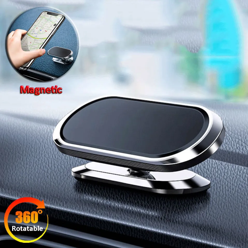Magnetic Car Phone Holder Dashboard Phone Stand For iPhone 11 12 Huawei Samsung Universal Zinc Alloy Magnet Car GPS Phone Holder