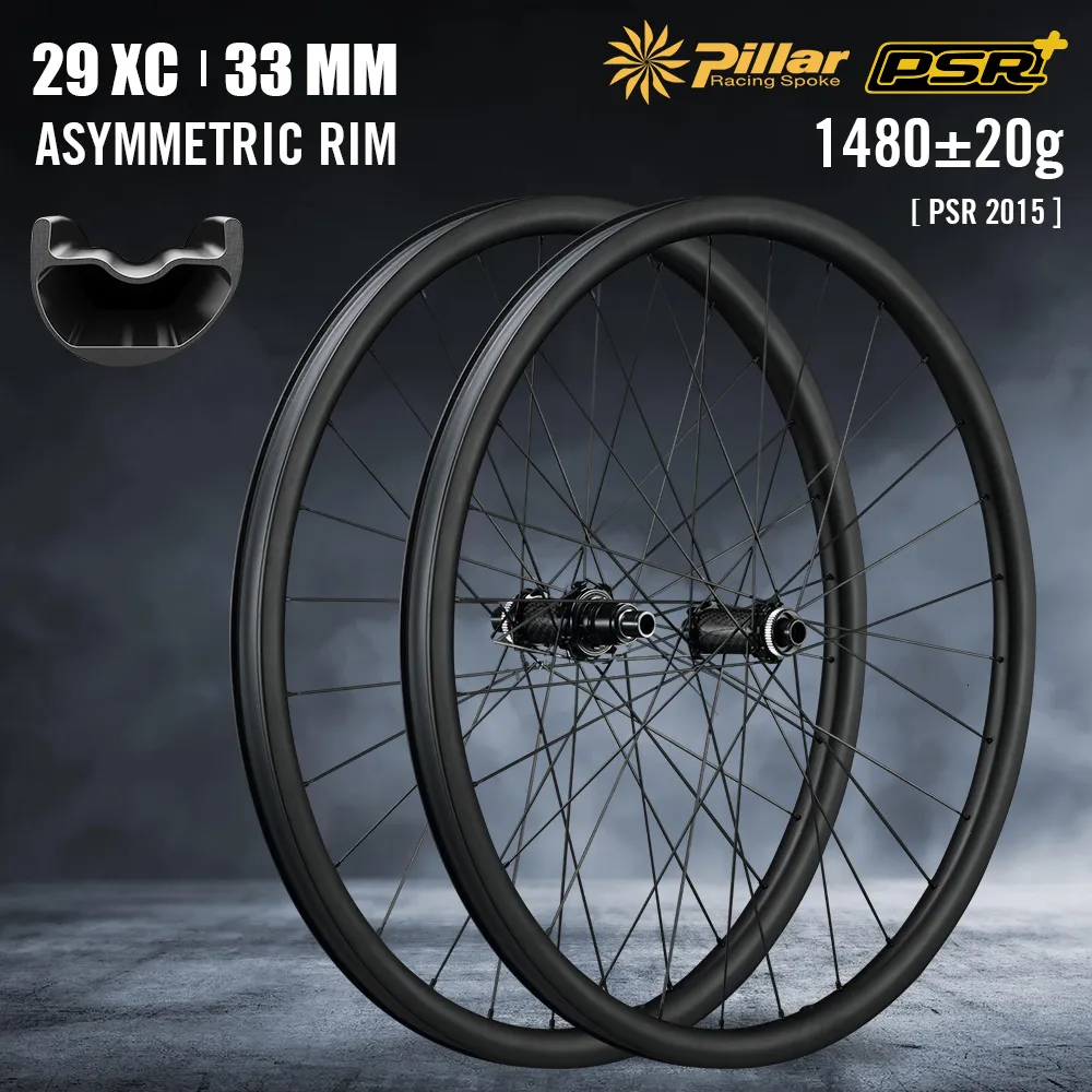 Bisiklet Tekerlekleri Ryet 29er MTB Karbon 33mm Genişlik Dağ Bisiklet Rimset Düz Çekme Hub Boost Tekerlek Sütü 1423 Konuşma 230621