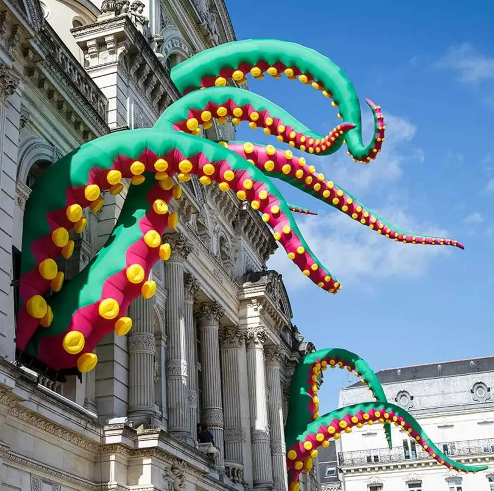 Bouncer gigante personalizzato gonfiabile polpo tentacolo gambe gambe modelline per l'evento edificio tetto da tetto per feste acquarium decorazione di Halloween