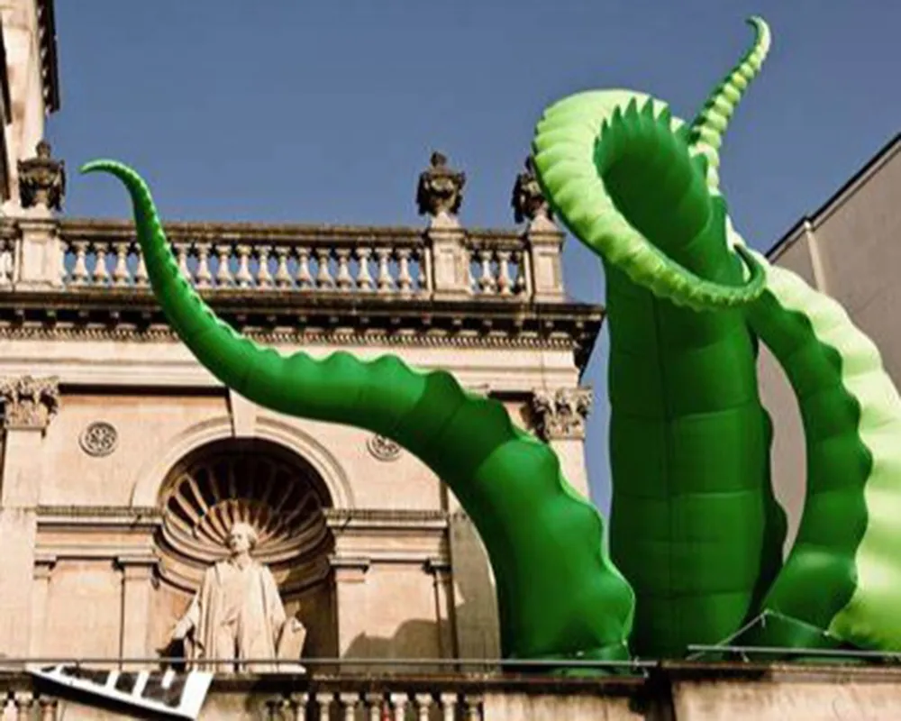 Bras de tentacules de ballon de jambes de poulpe gonflable vert pour la décoration de fête de vacances