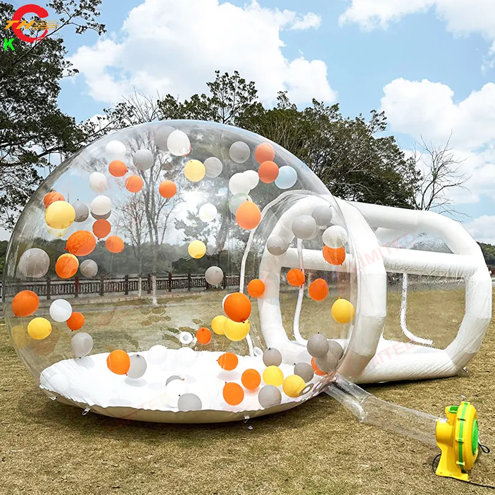Activités de plein air livraison aérienne gratuite belle tente à bulles gonflable clair dôme à bulles pour mariage Camping avec ventilateur