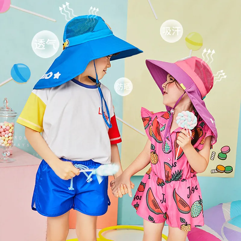 Berretti Cappelli Lemonkid Tesa larga Bambini Cappello da sole Berretto da pescatore per bambini Summer Beach Girls Viaggi Outdoor Fashion Cute Dinosaur Boy Casual Cappelli da sole 230621