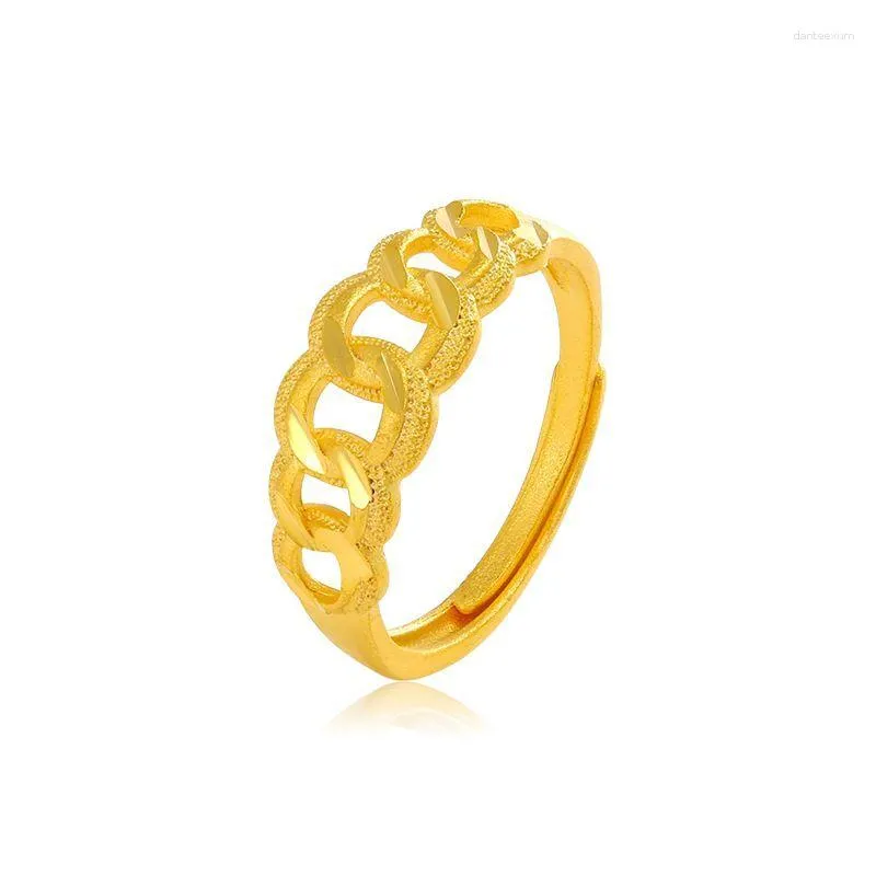 Anillos de boda MxGxFam Cuba (ajustado) para mujeres, niñas, madres, amigas, 24 K, Color oro puro, joyería XP sin níquel