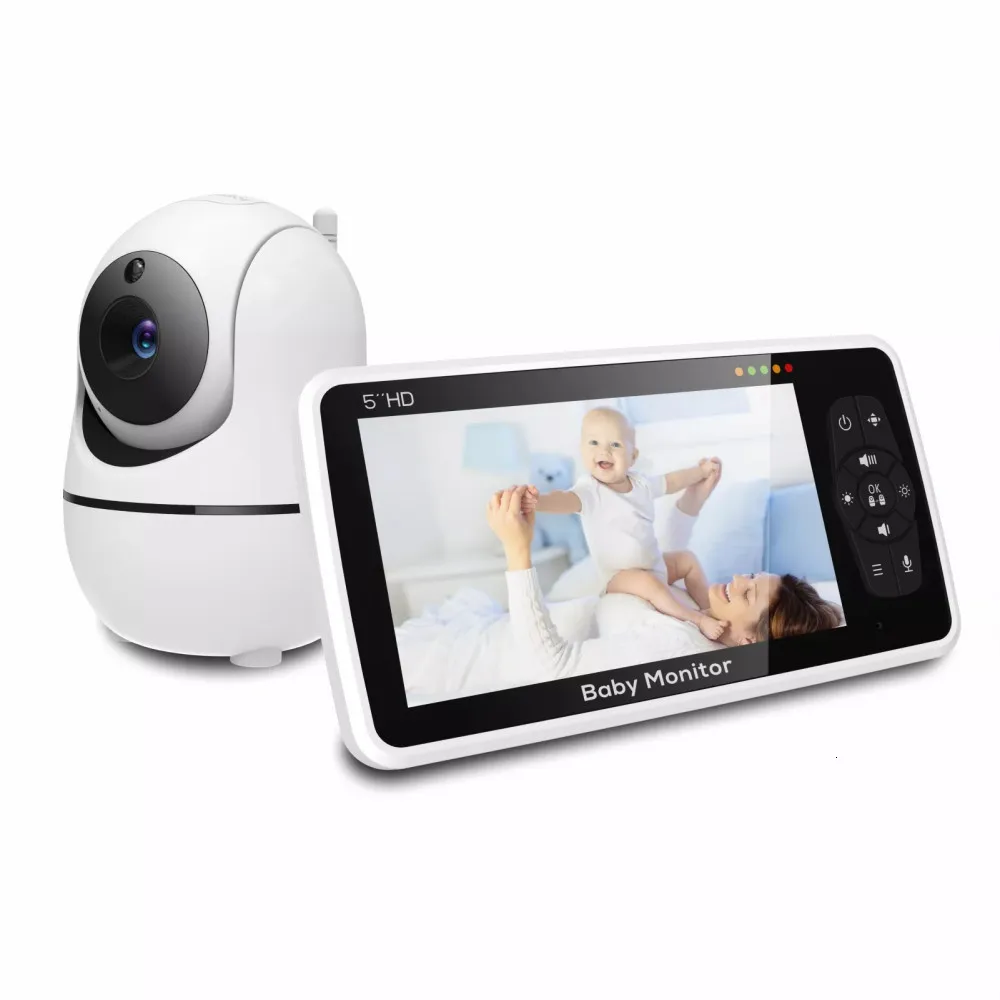 Камера монитора Baby 5-дюймовый видео-монитор с камерой и аудио 4x Zoom 22 часа батарея 1000-футового диапазона 2-й температуры звука Lullaby 230621