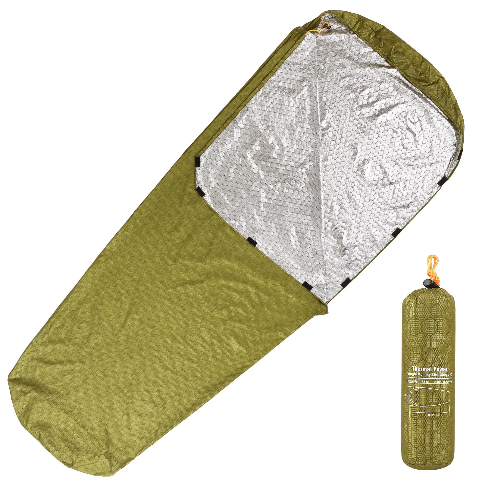 Sacs de Couchage Sac de Couchage d'Urgence Léger Imperméable Couverture d'Urgence Thermique Équipement de Survie pour Camping en Plein Air Randonnée Sac à Dos 230621