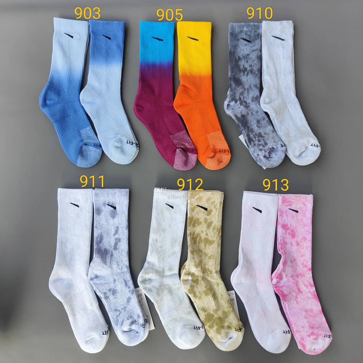 Tech-Fleece-Herrensocken mit Batikmuster, farbenfrohe Designer-Modestrümpfe, All-Match-Damen, atmungsaktive Baumwolle, Fußball, Basketball, Sportsocken für Männer