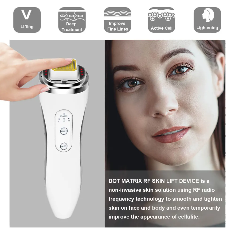 Face Massager Radio Frequency Rejuvenation Machine Skin Lift Wrinkle Removal Massage Spa Beauty Device with Changeable Nozzle 230621
