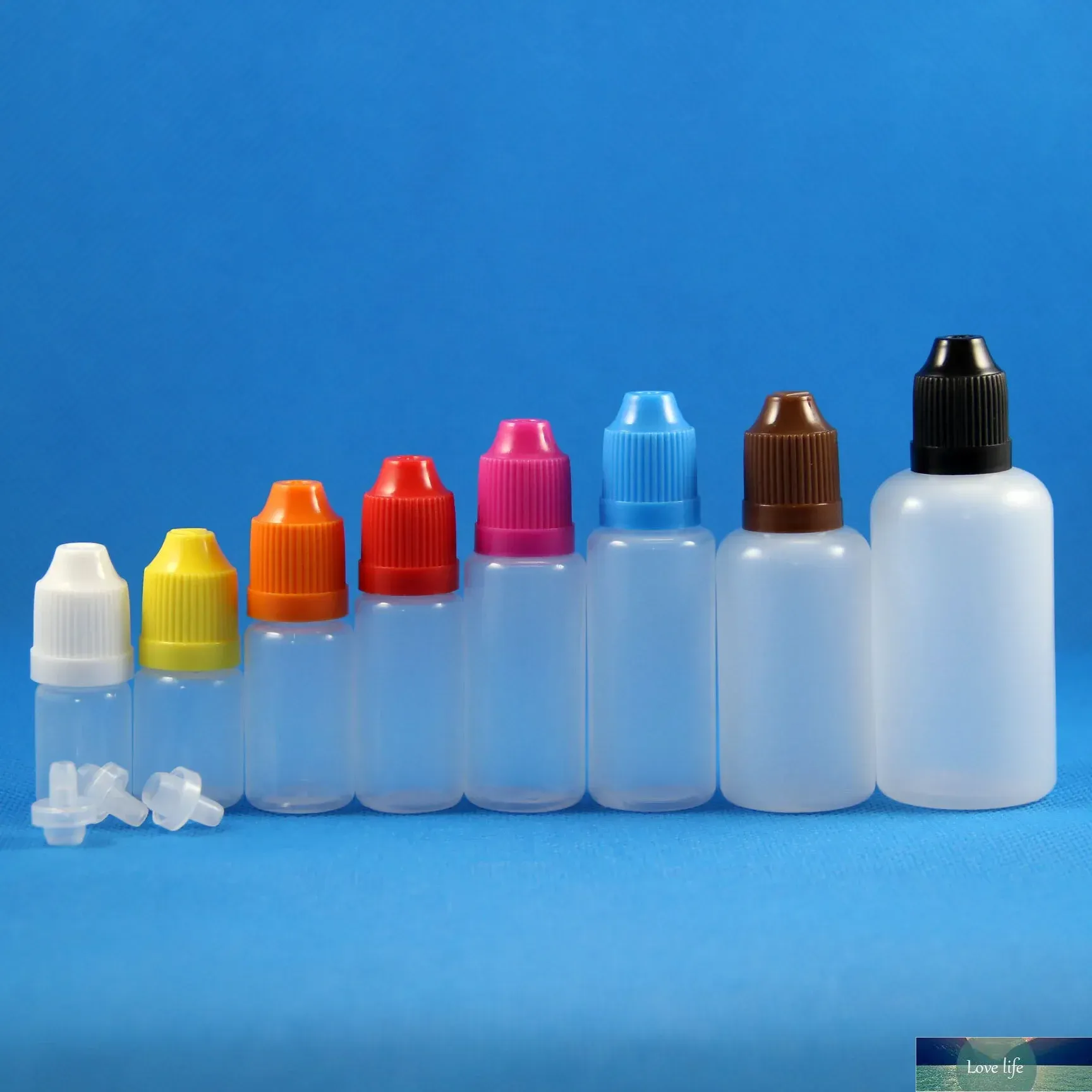 100 Ensembles 30 ml (1 oz) Flacons compte-gouttes en plastique CHILD Proof Caps Tips LDPE For E Vapor Cig Liquid 30 ml Vente en gros