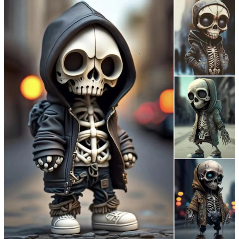 Objets décoratifs Figurines Squelette Figurines Cool Squelette Figurine Crâne Ornement Halloween Crâne Poupée Décoration 230621