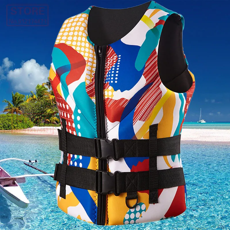 Adults Life Jacket Neoprene Safety Life Vest Water Sports Vest Fishing Boat  Vest