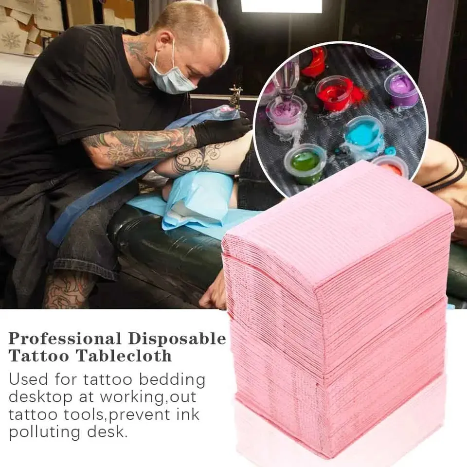 125 Stuks Wegwerp Tattoo Clean Pad 33*45 Waterdichte Medische Tattoo Tafel Cover Patiënt Tattoo Levert Permanente Make up Accessoires