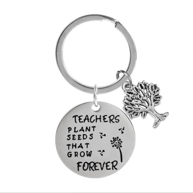 Teacher Key chain Teachers Plant Seeds That Grow Forever Present Keychain Bag Charm Jewelry Key Holder Accessories