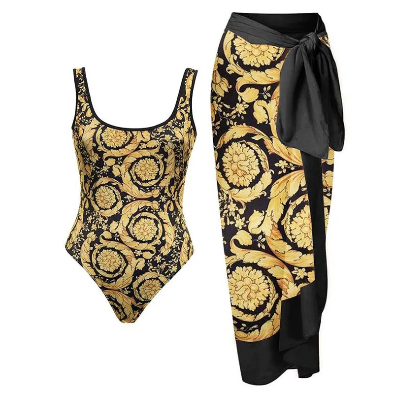 2023 Fashion Women's Floral Print Two-Piece Swimsuit Retro Style Brazilian Backless Swimwear Holiday Bathing Suit Beach