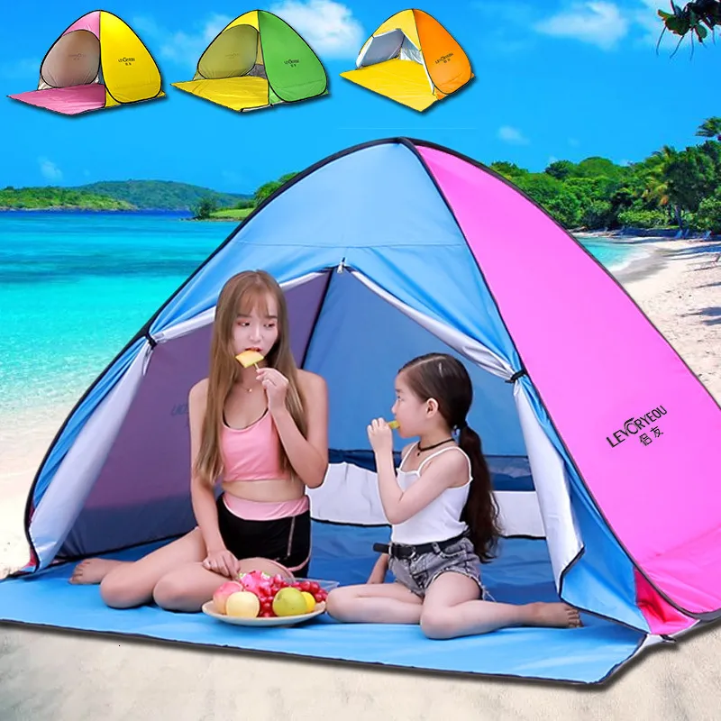Tents and Shelters Automatic Sun Beach Tent UV Protection Pop Up Shade Awning Camping Outdoor Hiking Travel Shelter X318B 230621