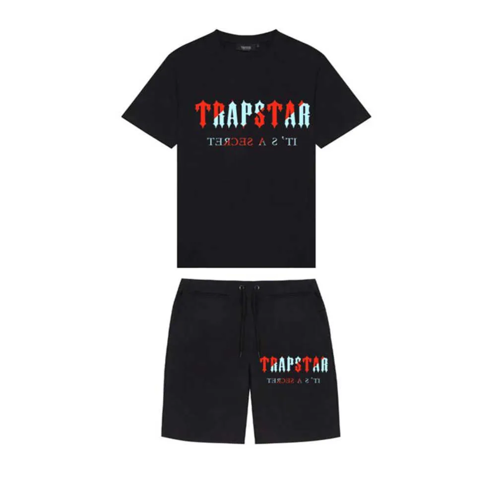 T-shirts Marca TRAPSTAR Roupas Masculinas T-shirt Conjuntos de Agasalho Harajuku Tops Tee Engraçado Hip Hop Color T-Shirt Praia Shorts Casuais Design of motion 68ess