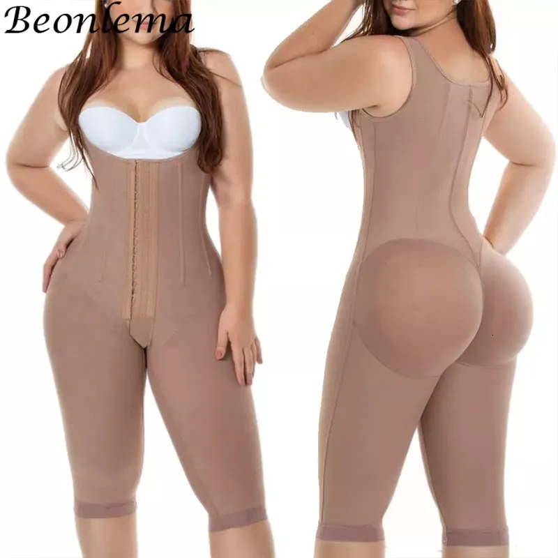 Taille Ventre Shaper Fajas Colombianas Shapewear Body Complet Body Compression Tissu Contrôle Abdominal ButtLifter Push Up Sous-Vêtements 230621