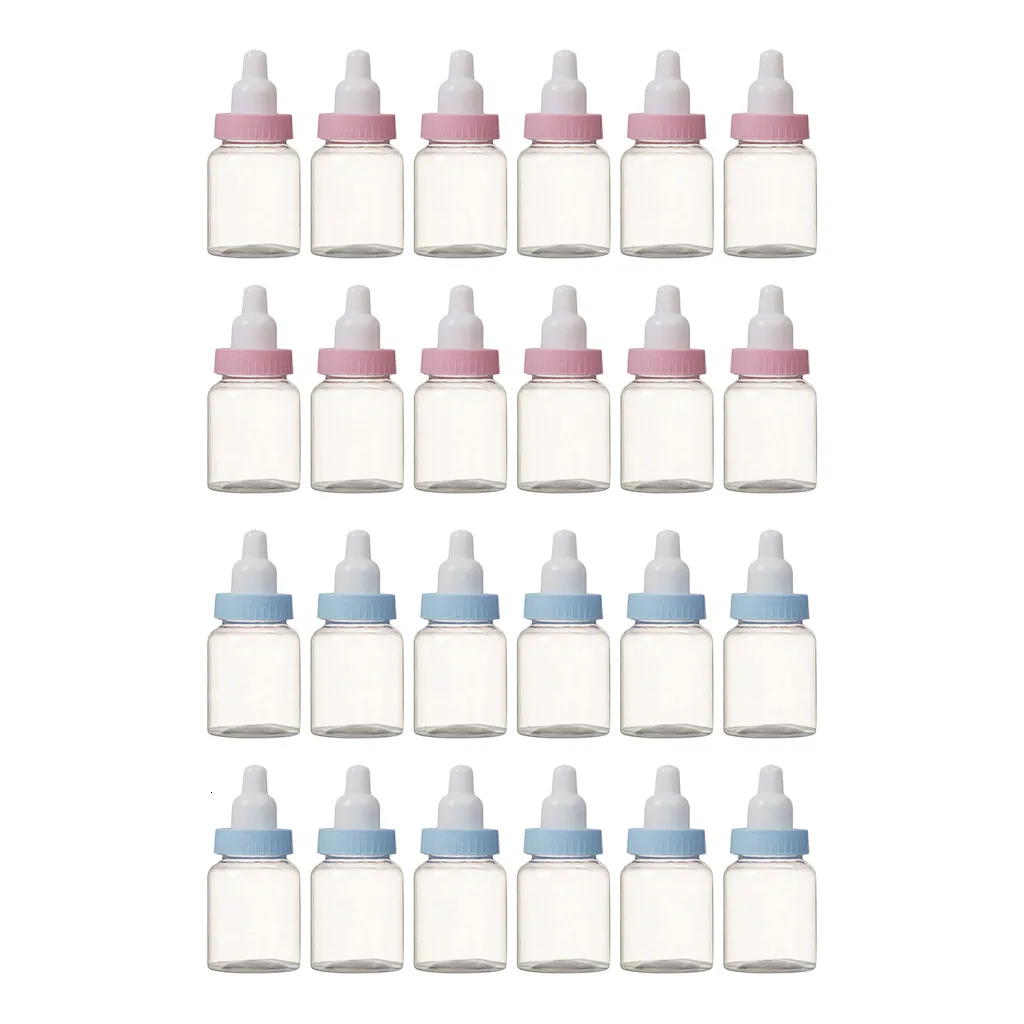 12pcs Baby Bottle Design Plastic Candy Box Bottle Boy Baby Shower Party Favors Gift Bags Kids Children Toys