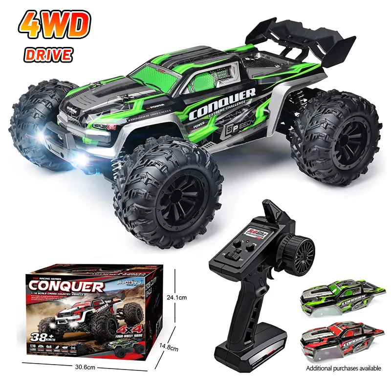 ElectricRC CAR 4x4ドライブリモコン24G高速ドリフトRC 4WD LED LED LIGHT OFFOAD VEHIOL TOYSACSORY Adult Kidsギフト230621