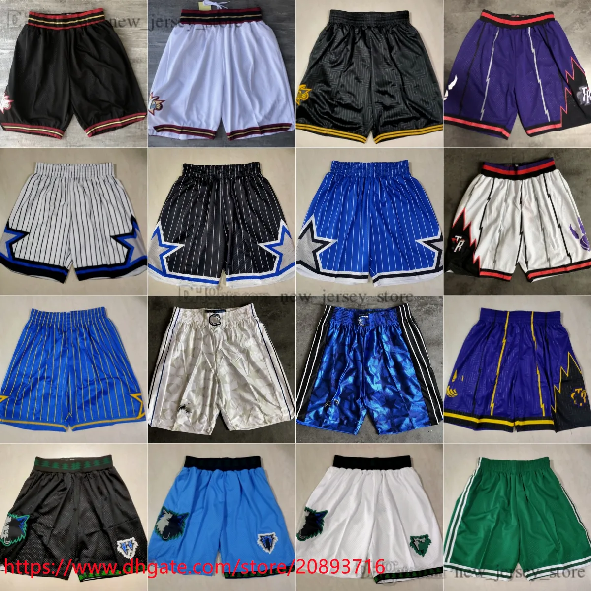 Classic Retro Basketball Shorts Stitched Man Baskeball Breathable Gym Training Beach Pants Sweatpants Pant Pocket Short S-XXL