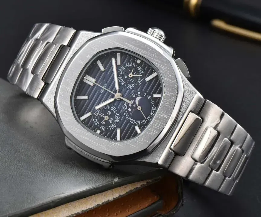 Montres-bracelets de luxe pour hommes et femmes Montres-bracelets Patekity Nautilus Montres à quartz de haute qualité Montre de sport pour homme Montre de sport à la mode Bracelet en acier inoxydable