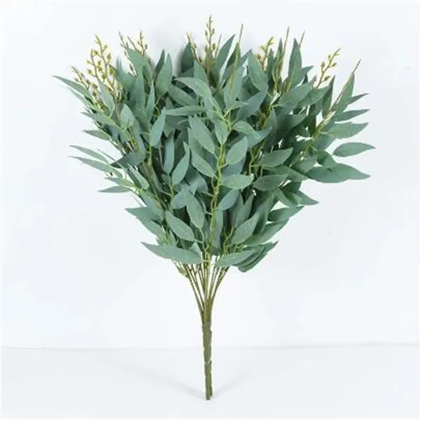 Silk Artificial Willow Bouquet Fake Green Leaves for Wedding Home Garden Vase Decoration Jungle Party DIY Plants Wreath GC2187