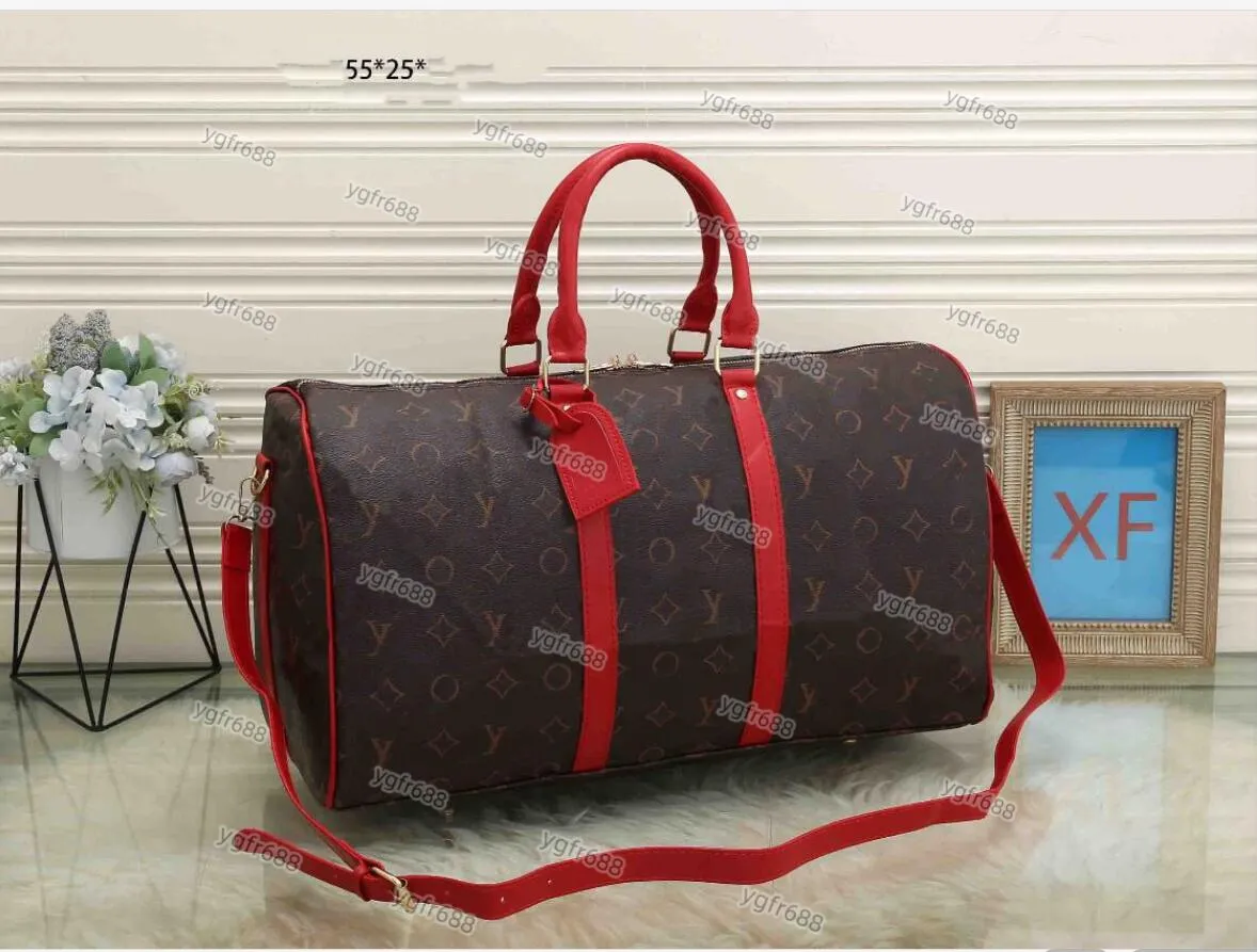 Yeni bagaj çanta çanta 55cm erkekler duffle çanta seyahat çantası kadınlar büyük crossbody çanta çanta tasarımcısı sırt çantası tasarımcı çanta açık omuz çantası alışveriş çantası valizleri