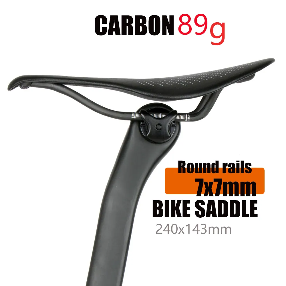 Cykel sadlar 89g EVA Carbon Bicycle Sadel bekväm ultraljus sadel MTB 7x7mm racingtillbehör 230621