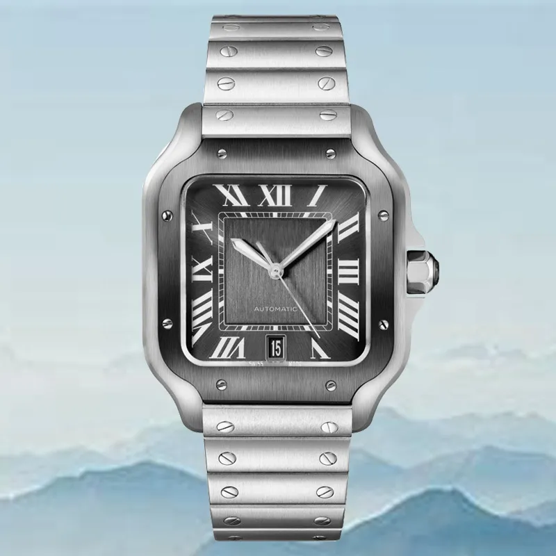 남자 시계 자동 시계 연인 시계 프리미엄 스테인레스 스틸로 만든 구운 블루 무브먼트 시계 바늘 사파이어 렌즈 깊은 방수 패션 dhgate