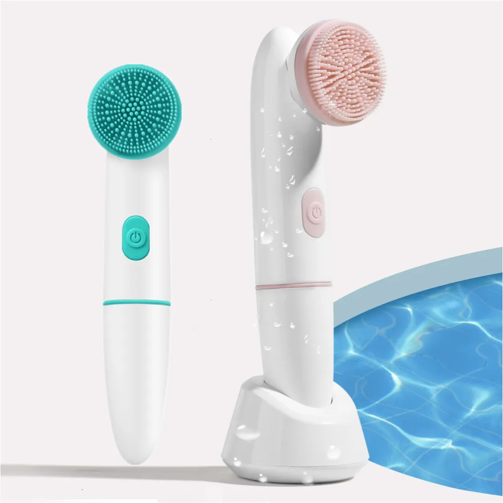 Cleaning Tools Accessories 2 in 1 Face Brush Cleaning Electric Pores Deep Cleanser Blackhead Remover Powered Vibrating Massage Waterproof Skin Care Tool 230621