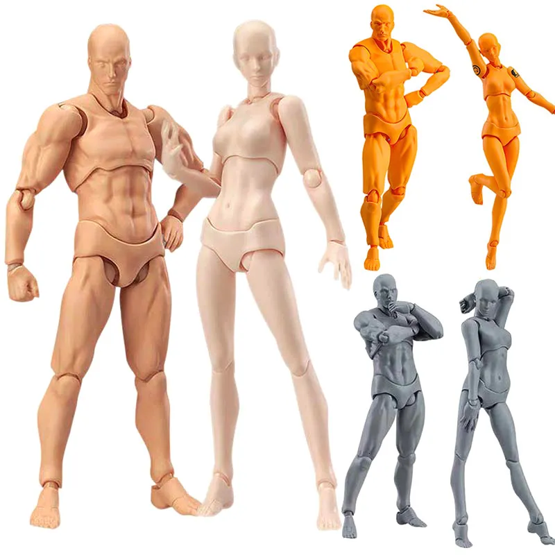 Decorative Objects Figurines Artist Art Painting Anime Figure Sketch Draw Male Female Movable Body Chan Joint Action Figure Toy Model Draw Mannequin 230621