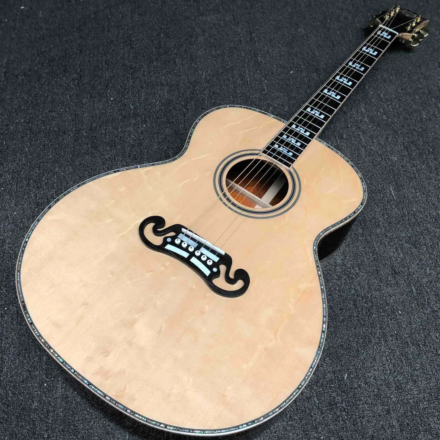 جميع الخشب الصلب J200AA Jumbo Acoustic Guitar Congle Conval 41 بوصة abalone inlays الصلبة الغيتار الكهربائي Cocobolo