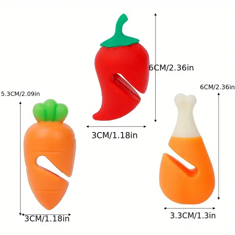 1pc creative cute small chili carrot chicken leg shape pot cover heightening silicone spill prevention kitchen practical details 7