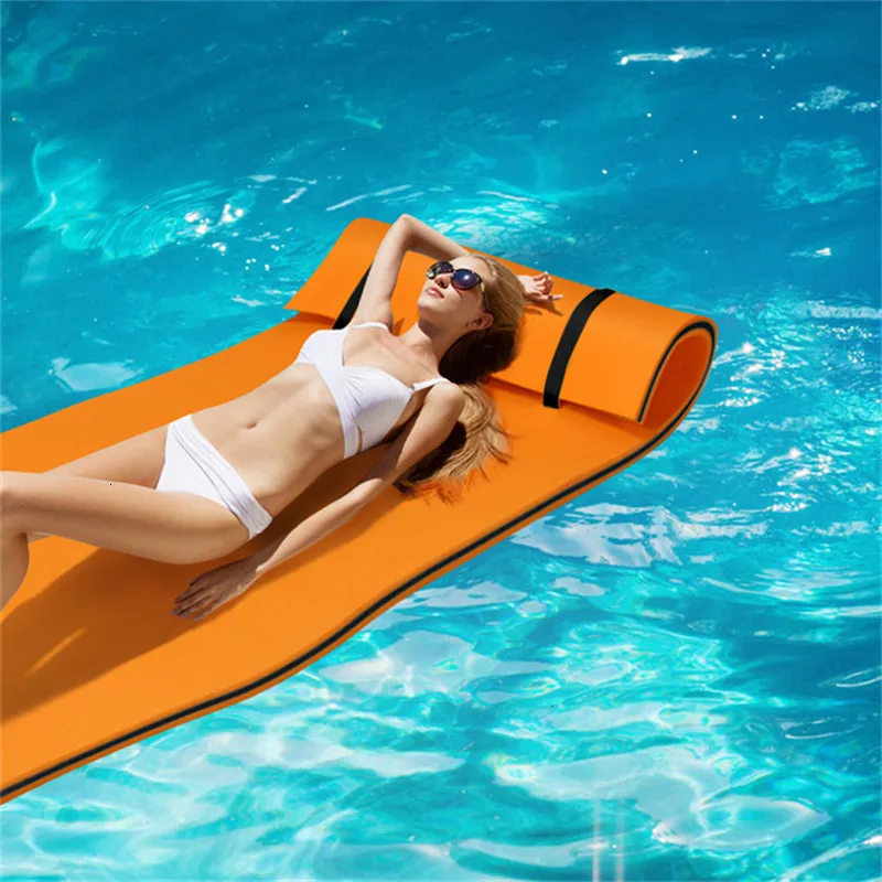 Brinquedo de inflação de ar 180 cm Almofada flutuante verão grande ao ar livre resistente a rasgos XPE espuma cobertor de água para piscina cobertor flutuante cama 230621