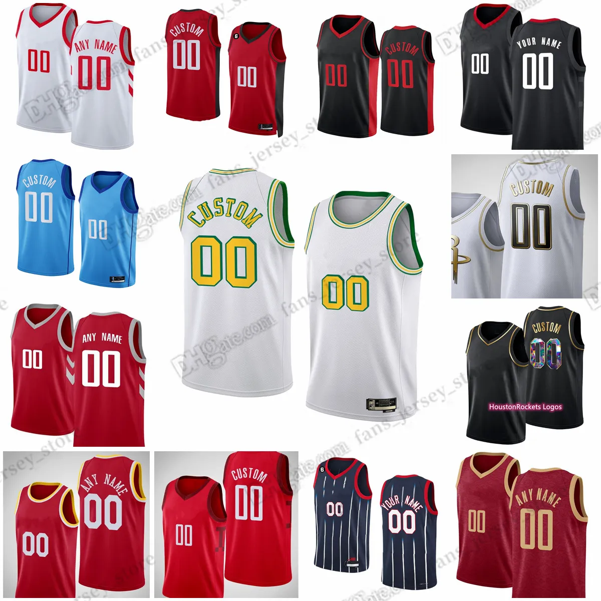 2023 Draft No. 4 Amen Thompson Printed Basketball Jerseys Jalen Alperen Green Sengun Usman Josh Garuba Christopher Kevin Porter Tate Nix Martin Smith Eason