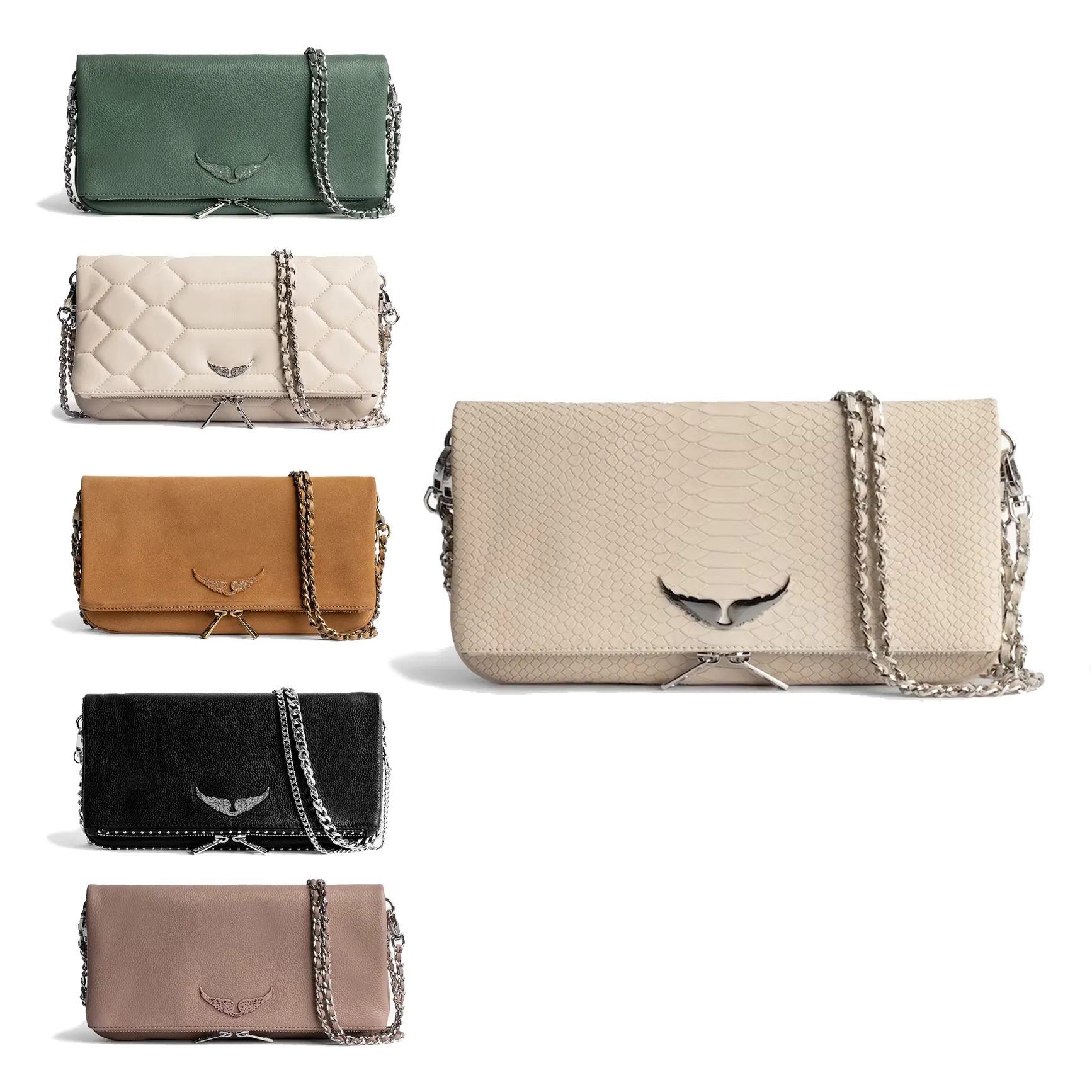 Luxe swing je vleugels Clutch Bag Zadig Voltaire gewatteerd lederen cross body body tote dames vleugelketen schouderontwerpers zakken heren dame klassiek zwarte pochette gelijkmatige tassen