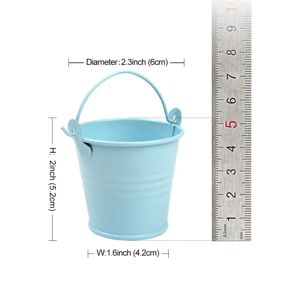 Metal Pail Buckets Candy Favor Boxes, 7-Inch