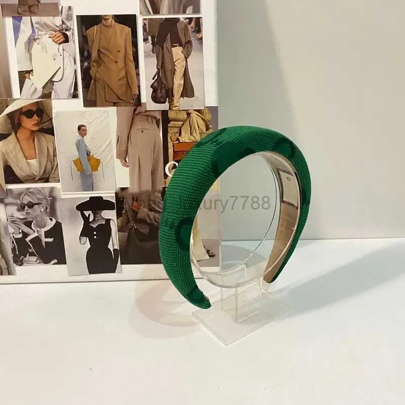 With BOX Luxury G-Letter Women Headbands Green Khaki Color Hair Hoops for Braids Brand EU US Women's Christmas Gift HairJewelry Headband With Stamp