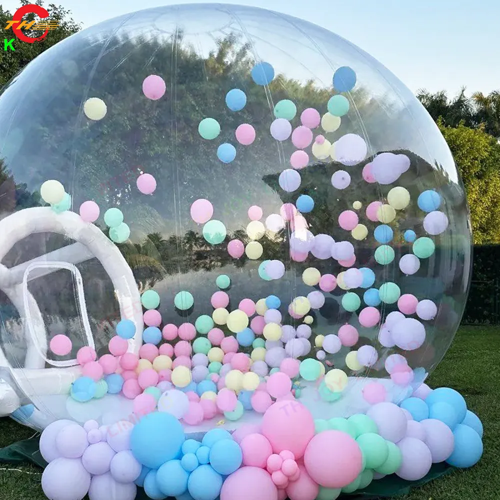 Activités de plein air livraison aérienne gratuite grande tente à bulles gonflable maison à bulles de mariage pour le camping avec ventilateur