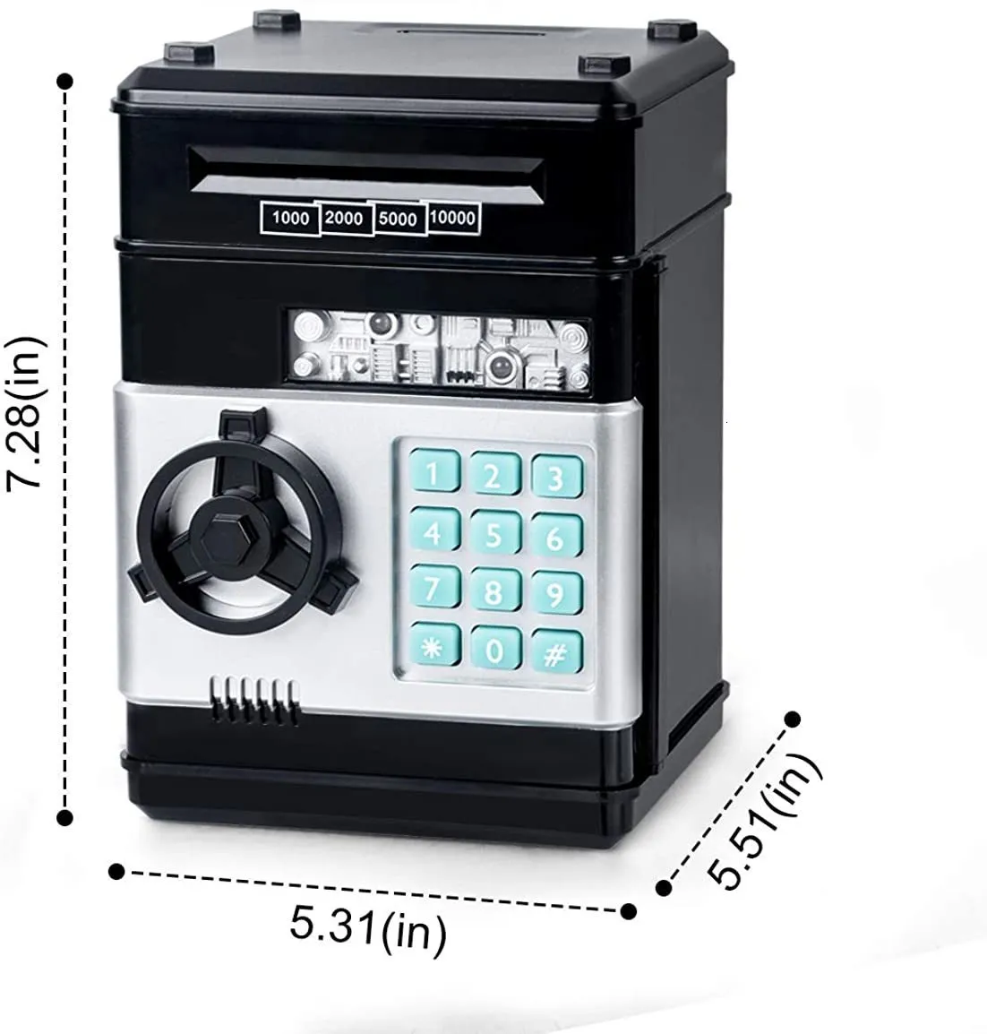 Tirelire électronique avec mot de passe pour enfant, tirelire automatique  en papier, argent, boîte d'économie de dollars, ATM, pot de pièces de