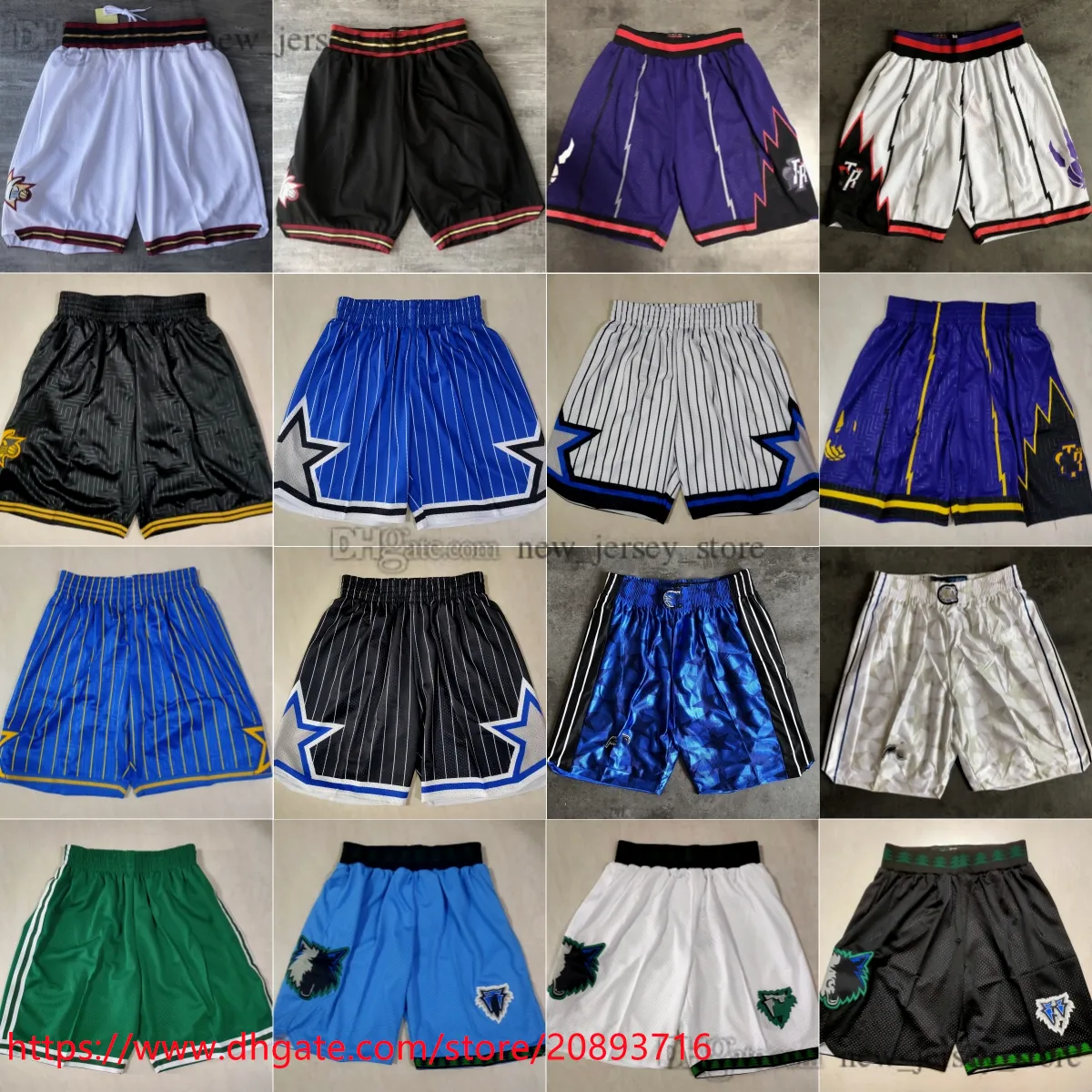 Klassieke retro basketbalshorts gestikt heren basketbal ademend gymtraining strandbroek joggingbroek broekzak kort