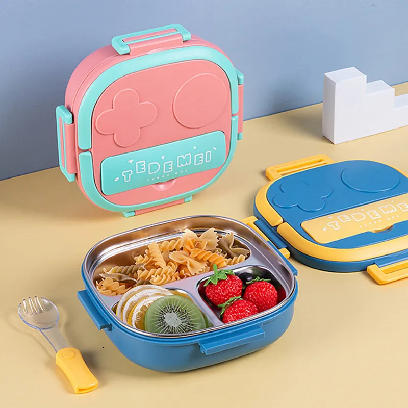 Bento Boxes Lunch Box for Kids 304 Portable Stainless Steel Baby Child Student Outdoor Camping Picnic Food Container 230621