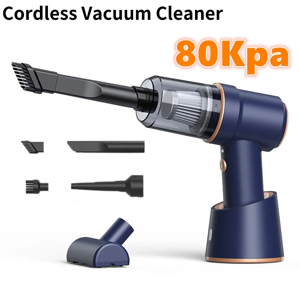 Vacuums 80000Pa Car Vacuum Cleaner Wireless Charging Compressed 2 in 1 Air Blower Air Duster Handheld High-power Duster For Home Office 230621