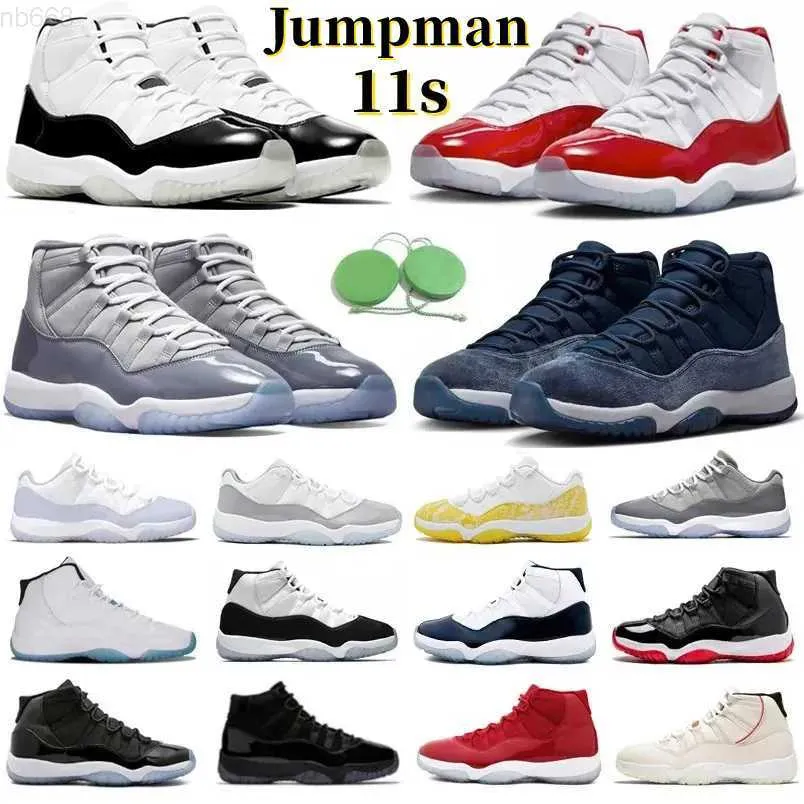 Jumpman 11 11s Cherry Mens Basketball Shoes Dmp Midnight Navy Gement Cool Grey Yellow Snakeskin