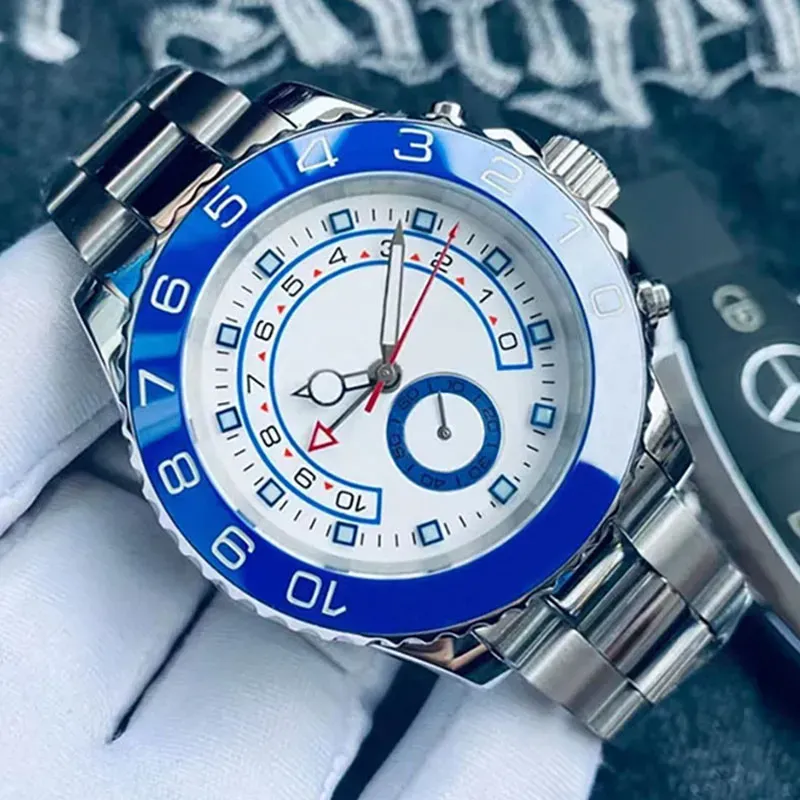 Hombres de lujo relojes de pulsera yate Masters 2 reloj náutico 904L banda de acero inoxidable reloj luminoso deportivo automático mecánico relojes para hombre a prueba de agua