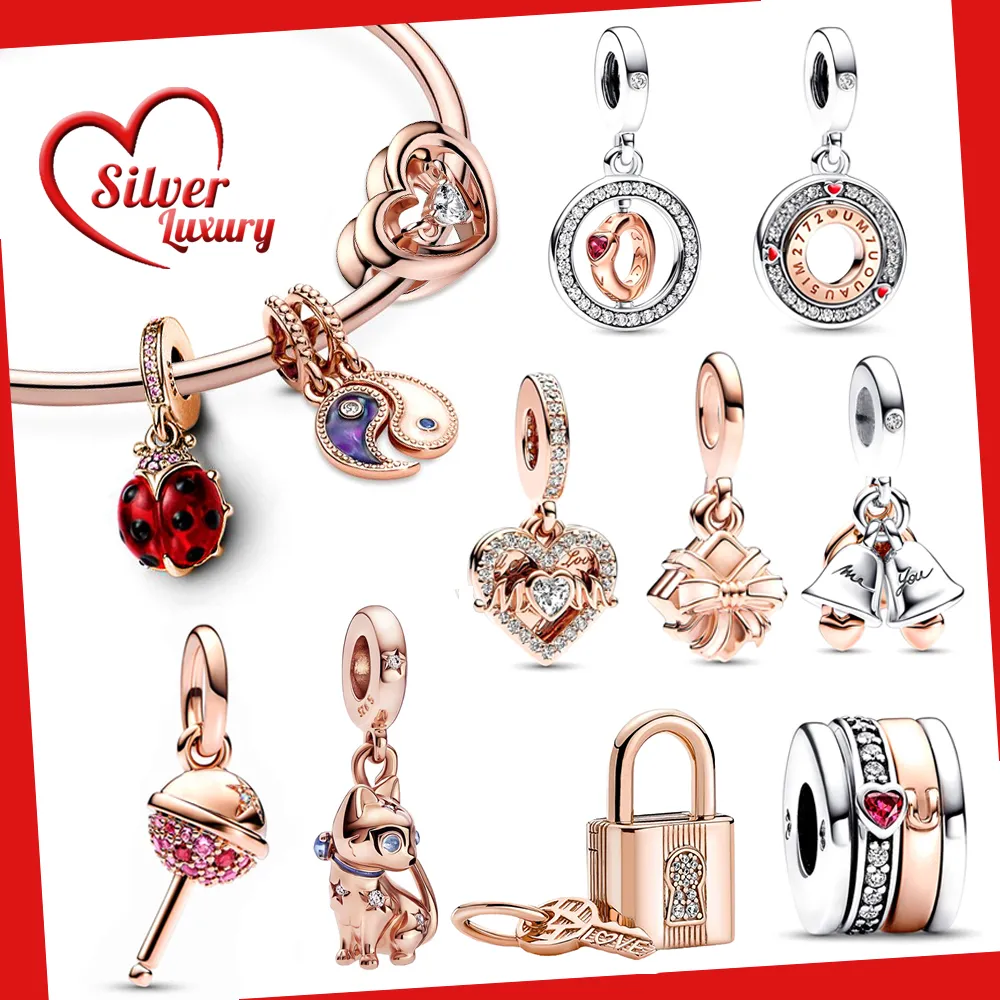 925 Sterling Silver Padlock Key Dangle Charms Fit Original 925 Bracelet Perles pour Femmes Fine Diy Jewelry Gift Livraison gratuite 1
