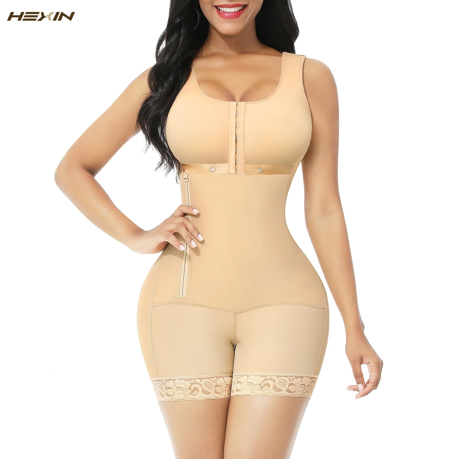 Taille Ventre Shaper Colombien Fajas Side ZIpper Sculpting Shapewear Stage One Control Réglable Haute Compression Body 230621