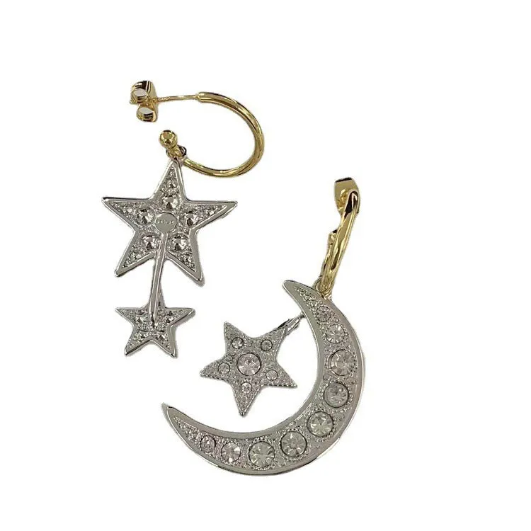 Boucles D'oreilles étoile Lune Multiples En Acier Inoxydable Pour Femmes Et Filles, Boucles D'oreilles Minimalistes Lune Soleil, Piercing, Bijoux, Cadeau D'anniversaire Céleste
